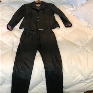 Leather jacket and pants